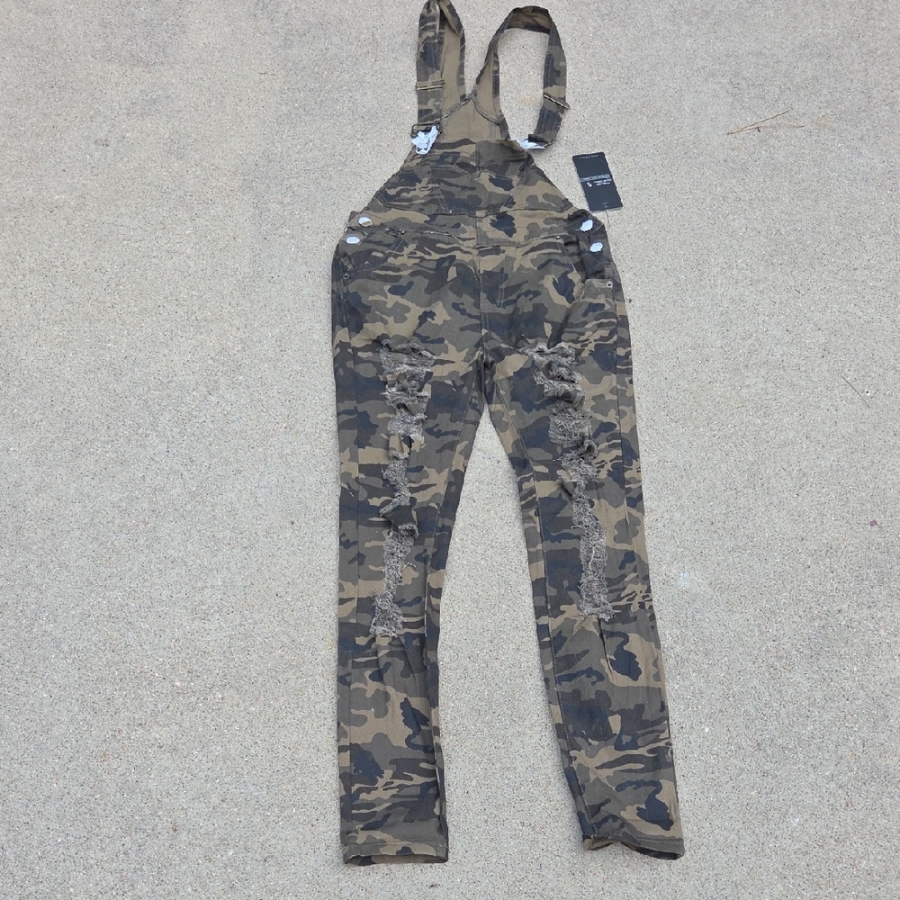 Camo Distressed Jumpsuit